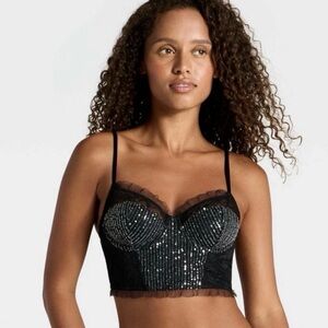 NWT- Wild Fable Sequin & Lace Corset Underwire Bra